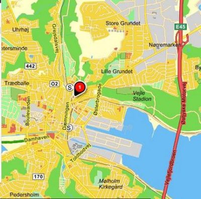 Beliggenhed af Plejecenter Gulkrog i Vejle
